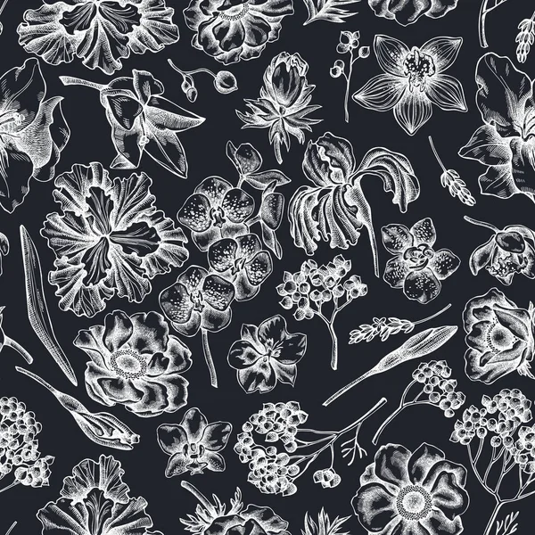 El yapımı tebeşir şakayığı, lavanta, biberiye ebediyet, falaenopsis, zambak, iris