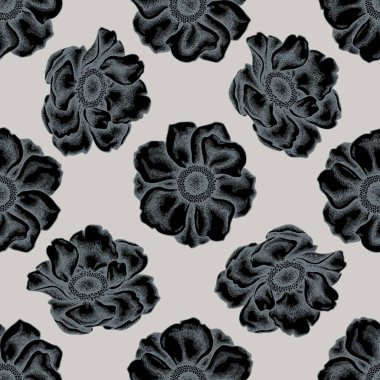 El çizimi şekillendirilmiş şakayık deseni.