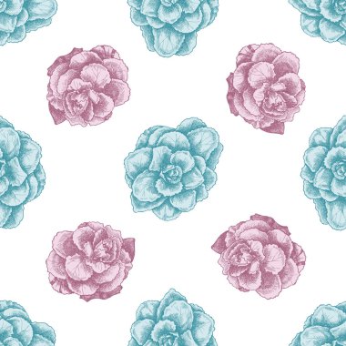 El çizimi pastel brassica ile pürüzsüz desen