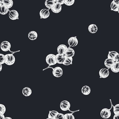 Elle çizilmiş tebeşir kırmızısı üzümlü pürüzsüz desen