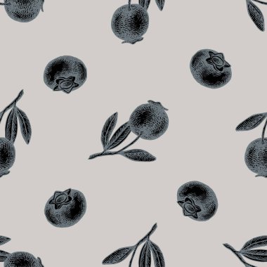 Böğürtlenli el çizimi kusursuz desen