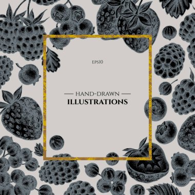 Tasarım yerine çilek, yabanmersini, kırmızı frenk üzümü, ahududu, böğürtlen...