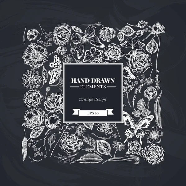 Kare çiçek desenli tebeşir çoban kesesi, heather, iris japonica, sakura, gypthe, papatya, badem, haşhaş çiçeği, calendula, mavi morpho, limon kelebeği, kırmızı dantel uçlu, harika turuncu uçlu