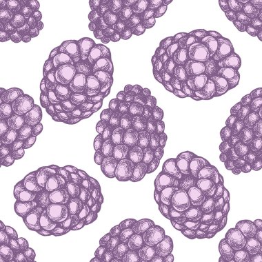 Elle çizilmiş pastel böğürtlenli kusursuz desen