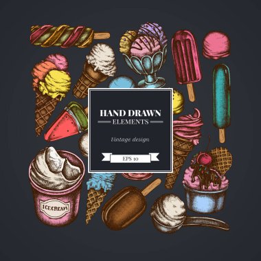 Dondurma kaseleri, dondurma kovası, dondurma külahı, dondurma külahı, dondurma kepçesi, dondurma topları...