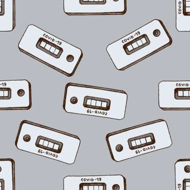 Elle çizilmiş, kusursuz Coronavirus hızlı testi.