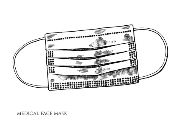 Vektorová sada ručně kreslené černobílé masky obličeje — Stockový vektor