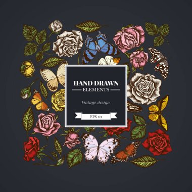 Koyu renk arka planda, limon kelebeği, kırmızı dantel, Afrika devi kırlangıç, alcides agatirsus, Wallace 'ın altın kuş kanadı, mor benekli kırlangıç kuyruğu, ormanın inci anası.