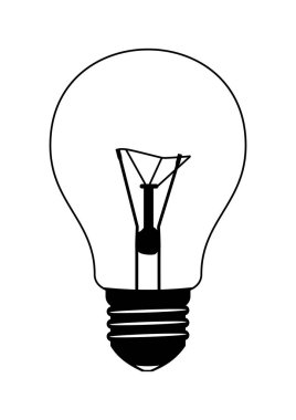 Ampul silueti. Düz vektör.