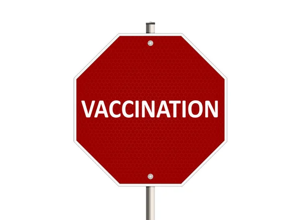 Vaccination Concept Road Sign Word Vaccination White Background Raster Illustration — Stock Photo, Image