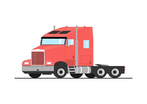 Cartoon Tractor Unit Conventional Semi Tractor Trailer Vector Gradients — Stock Vector