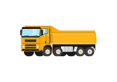 Ağır Çöp Kamyonu. Modern standart bahşiş kamyonu. Düz vektör.