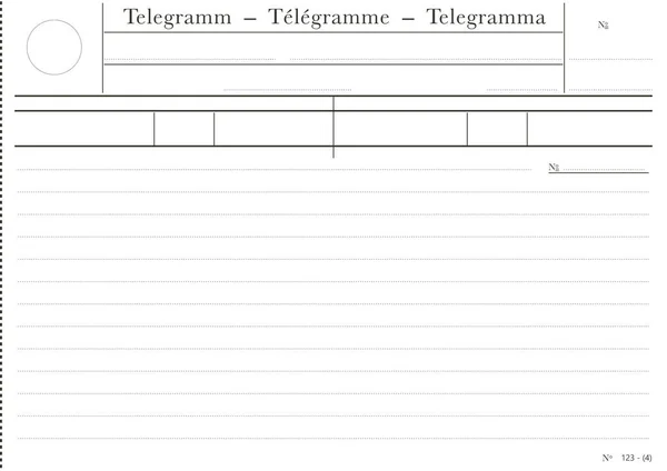 Telegram Vintage Formulario Telegrama Blanco Vector Sin Gradientes — Archivo Imágenes Vectoriales