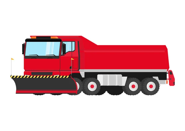 Heavy Truck Snow Plow Sand Spreader Flat Vector Gradients — Stock Vector