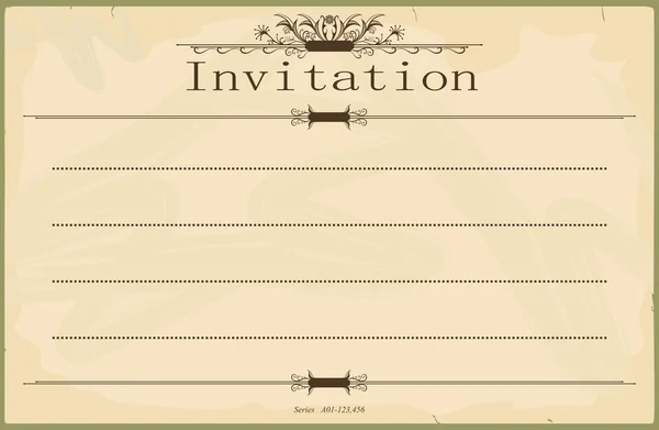 Invitación vintage en blanco — Archivo Imágenes Vectoriales