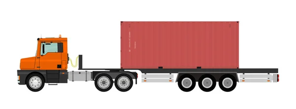 Truck and container — Stock Vector