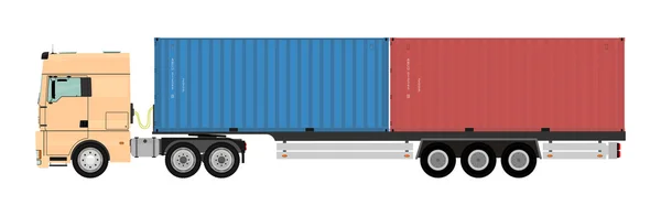 LKW und Container — Stockvektor