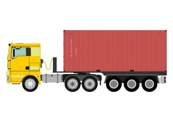 Lastbil och behållare — Stock vektor