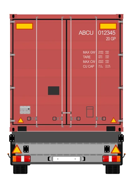 Vrachtwagen en container — Stockvector