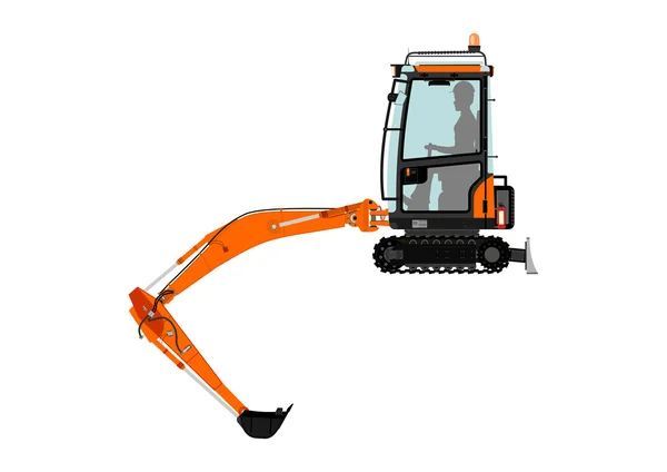 Compact excavator — Stock Vector