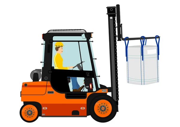 Kartun forklift truk - Stok Vektor