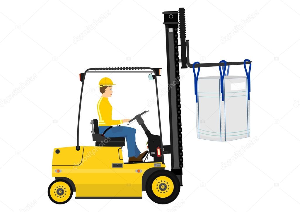 Cartoon forklift truck