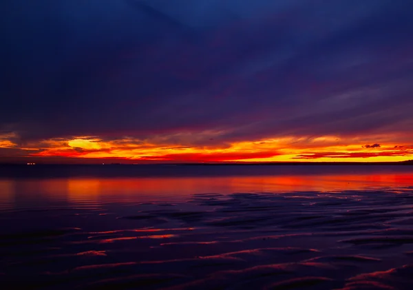 Pôr do sol no mar — Fotografia de Stock