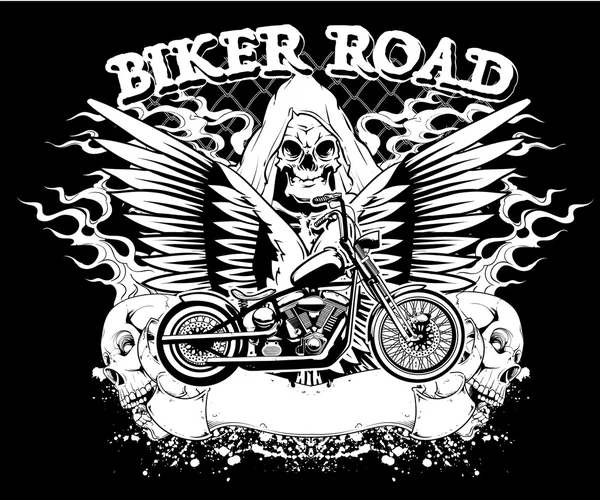 Biker road — Stock Vector