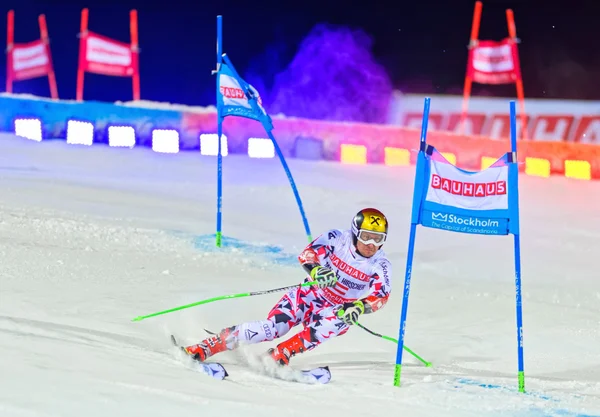 Марсель Hirscher (Aus) на Лижний чемпіонат світу з футболу — стокове фото