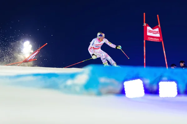 Lindsey Vonn (EE.UU.) en acción en FIS SKI WORLD CUP —  Fotos de Stock
