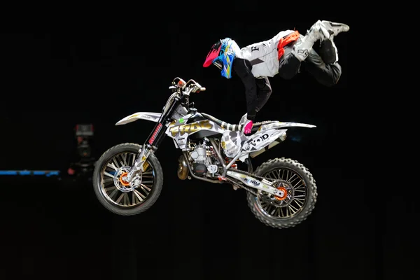 Acrobatic jump from Fredrik Berggren (SWE) at the Night of the j — Stock Photo, Image