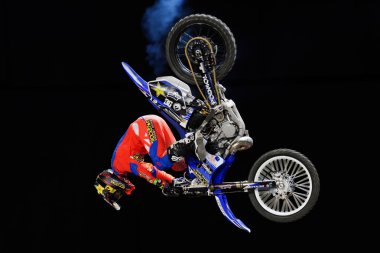 Acrobatic jump from Libor Podmol (CZE) at the Night of the jumps clipart