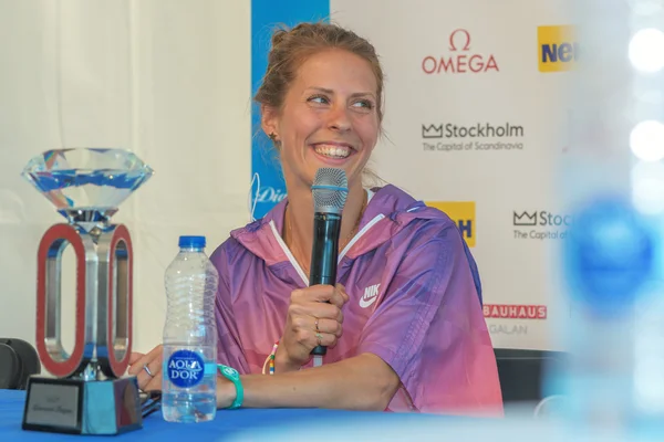 Press conferance at IAAF Diamond League in Stockholm with Charlo — Stock Photo, Image