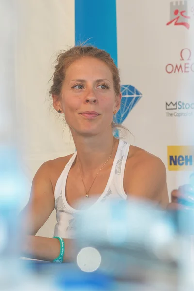 Press conferance at IAAF Diamond League in Stockholm with Charlo — Stock Photo, Image