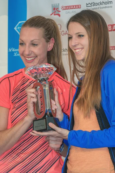 Press conferance at IAAF Diamond League in Stockholm with Sofie — Stock Photo, Image