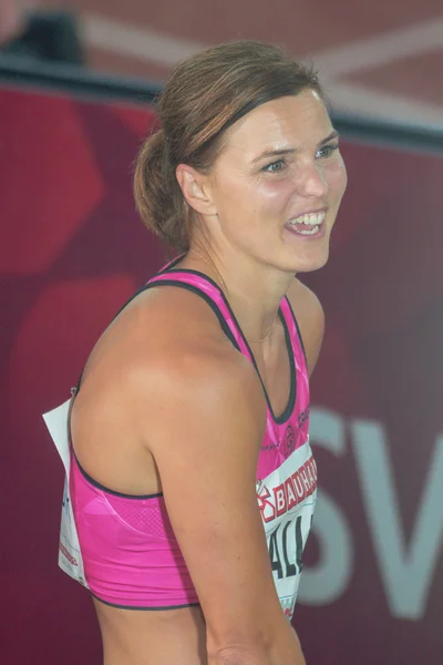 Susanna Kallur dopo il suo successo al Diamante IAAF — Foto Stock