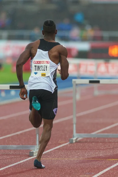 Michael Tinsley en los 400 metros de vallas en la IAAF Diamond Lea — Foto de Stock