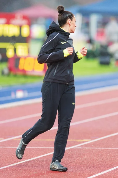 Ivana Spanovic nel salto in lungo alla IAAF Diamond League di St — Foto Stock