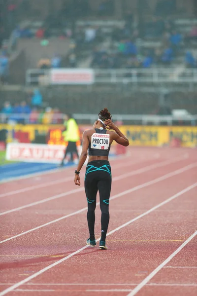 Shara Proctor en el salto de longitud de las mujeres en la IAAF Diamond League — Foto de Stock