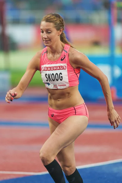 Sofie Skoog en el salto de altura de las mujeres en la IAAF Diamond League en — Foto de Stock