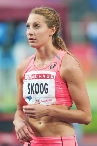 Sofie Skoog in the women high jump at the IAAF Diamond League in — Stock Photo, Image