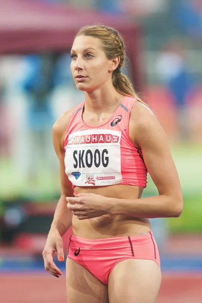 Sofie Skoog in the women high jump at the IAAF Diamond League in — Stock Photo, Image