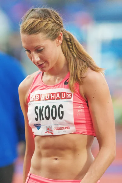 Sofie Skoog in the women high jump at the IAAF Diamond League in — Stock Photo, Image