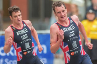 Angelica Olmo (Ita) başlamadan önce kadınlar ITU triatlon olay Stockholm