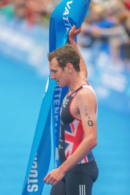 Angelica Olmo (Ita) başlamadan önce kadınlar ITU triatlon olay Stockholm