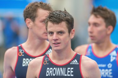 Angelica Olmo (Ita) başlamadan önce kadınlar ITU triatlon olay Stockholm