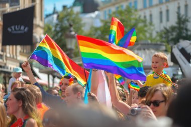 Gurur geçit Stockholm ve Stureplan gidiş töreni