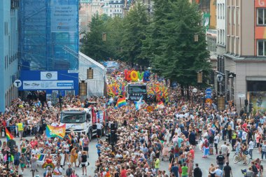 Gurur geçit Stockholm ve Kungsgatan gidiş töreni