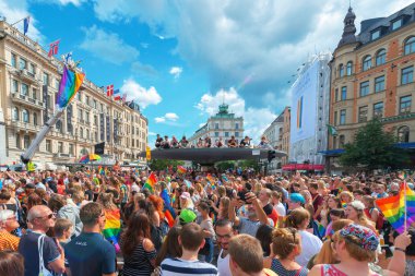 Gurur geçit Stockholm ve Stureplan gidiş töreni