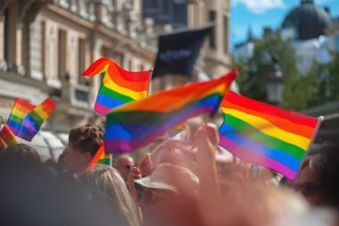 Gurur geçit Stockholm ve Stureplan gidiş töreni